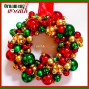 Ornament wreath at TidyMom.net