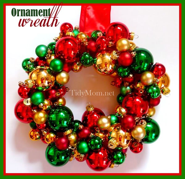 Glass Ball Ornament Wreath tutorial