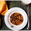 spooky pumpkin pancakes with black cinnmon syrup at TidyMom.net