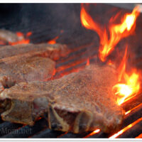 Steaks on grill