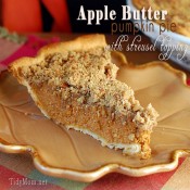Apple Butter Pumpkin Pie with Streusel Topping at TidyMom.net