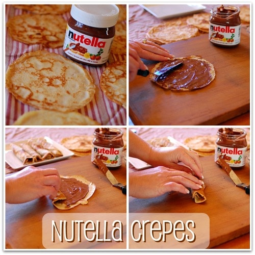 Nutella collage making crepes