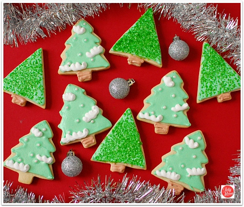 my icing isn’t perfectly smooth. Decorated Christmas Tree Cookies ...