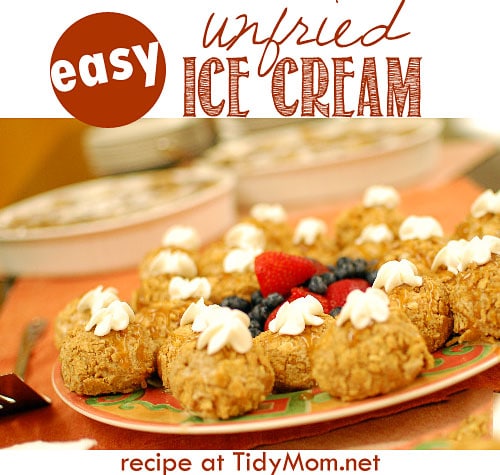 Unfried Ice Cream| recipe at TidyMom.net