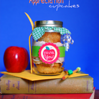 Teacher Appreciation cupcakes in a jar