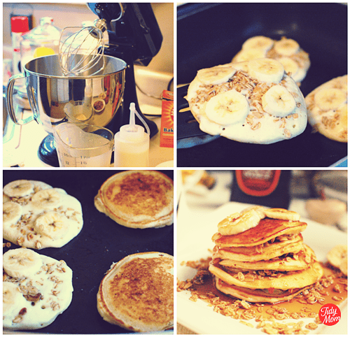 granola banana pancakes
