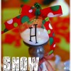 snow filled monogrammed ornament