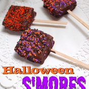Halloween s'mores on a stick
