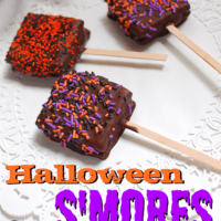 Halloween s'mores on a stick