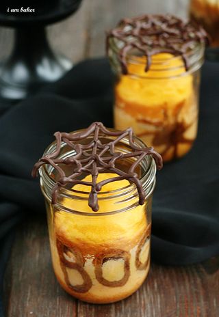spooky cake in a jar