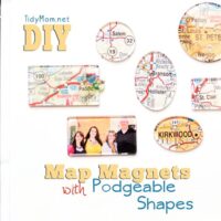 Map Magnets with Mod Podge Podgeable Shapes and TidyMom