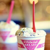 Pistacio and chocolate chip gelato in NYC