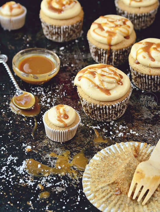 Salted Caramel Cupcake recipe at TidyMom.net