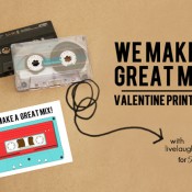 Free printable Mixed Tape Valentines