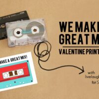 Free printable Mixed Tape Valentines