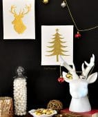 Easy Gold and White Christmas Wall Art at TidyMom.net