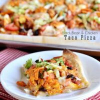 Chicken & Black Bean Taco Pizza recipe at TidyMom.net