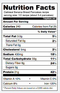 make banana how pancakes at oatmeal Fiber Fat  Pancakes Bread Banana to recipe Low TidyMom.net and High Oatmeal
