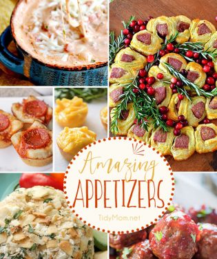Amazing appetizers perfect for any occasion. Get the recipes at TidyMom.net