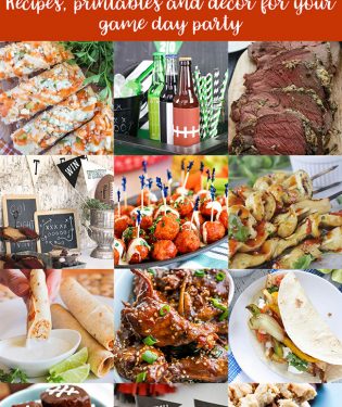 Game Day Party Plan from favorite game day snacks, meals, and desserts, plus printables and decorating ideas for your party! Get it all at TidyMom.net