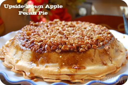 Upside Down Apple Pecan Pie