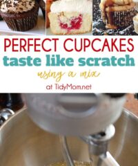 Perfect Cupcake Recipe using a box mix is my all time favorite, go to recipe for cupcakes. You can use this trick to make a box cake mix taste like scratch.