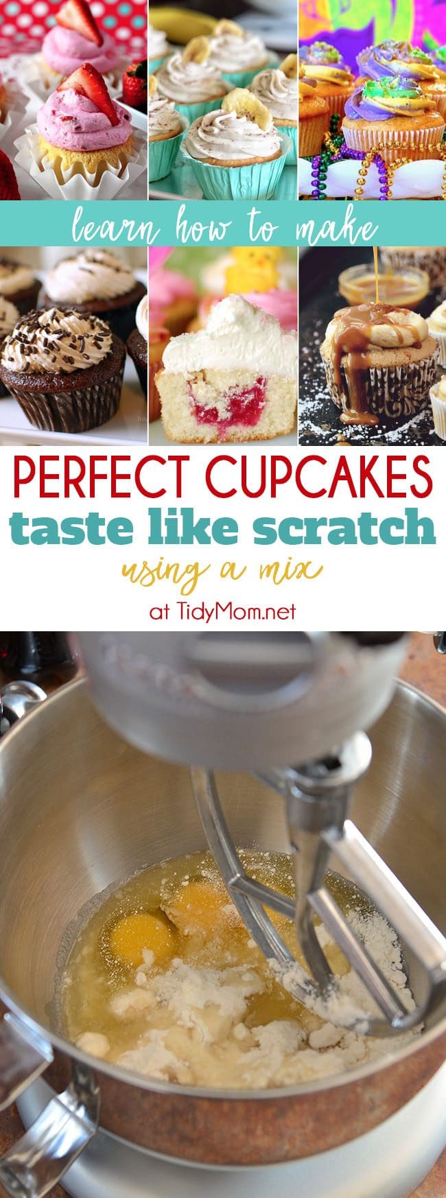 Perfect Cupcake Recipe using a mix is my all time favorite, go to recipe for cupcakes. You can use this trick to make a box cake mix taste like scratch.