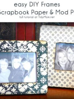 DIY easy Mod Podge Frame Tutorial. Great gift idea! Learn how to make these frames in no time at TidyMom.net