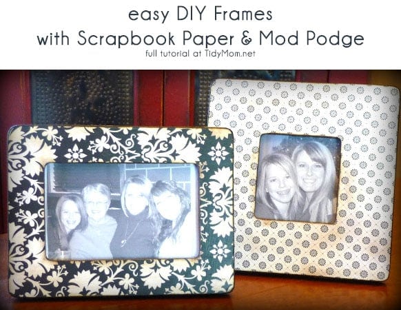 DIY easy Mod Podge Frame Tutorial.  Great gift idea!  Learn how to make these frames in no time at TidyMom.net