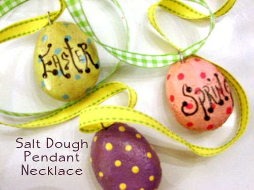 Salt dough pendant necklace