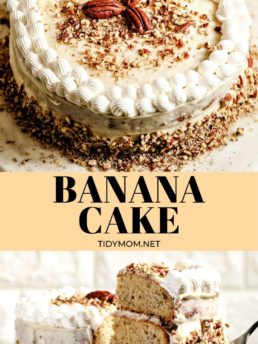 banana cake photo collage