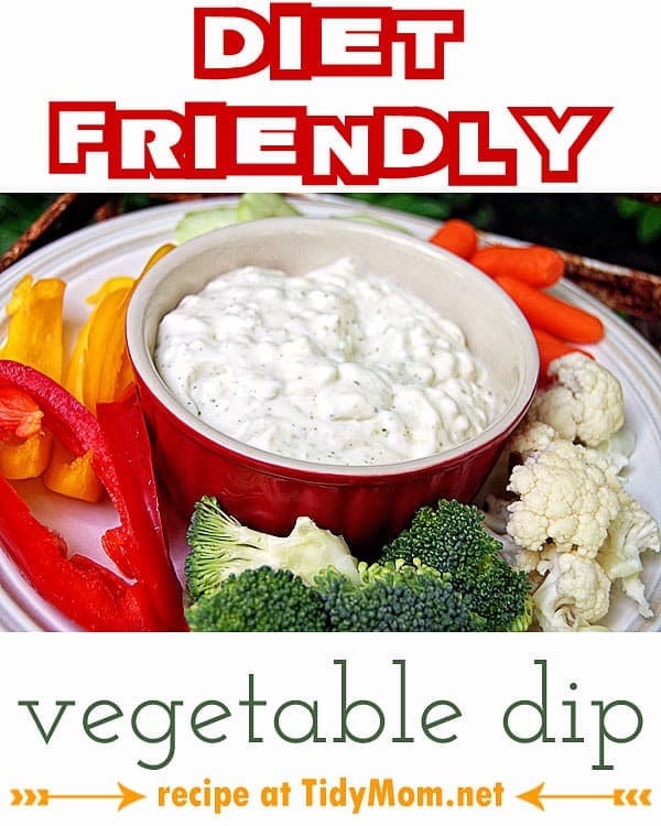 Diet Friendly Vegetable Dip recipe at TidyMom.net