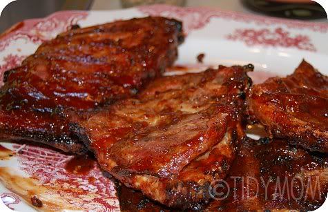 BBQ ribs on a platter