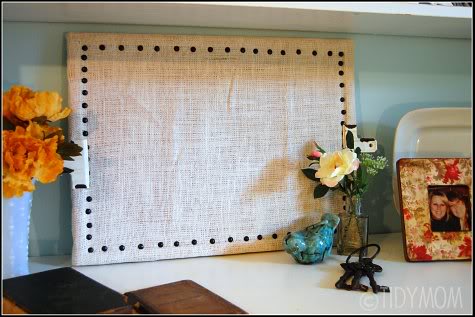 diy burlap board at TidyMom,net