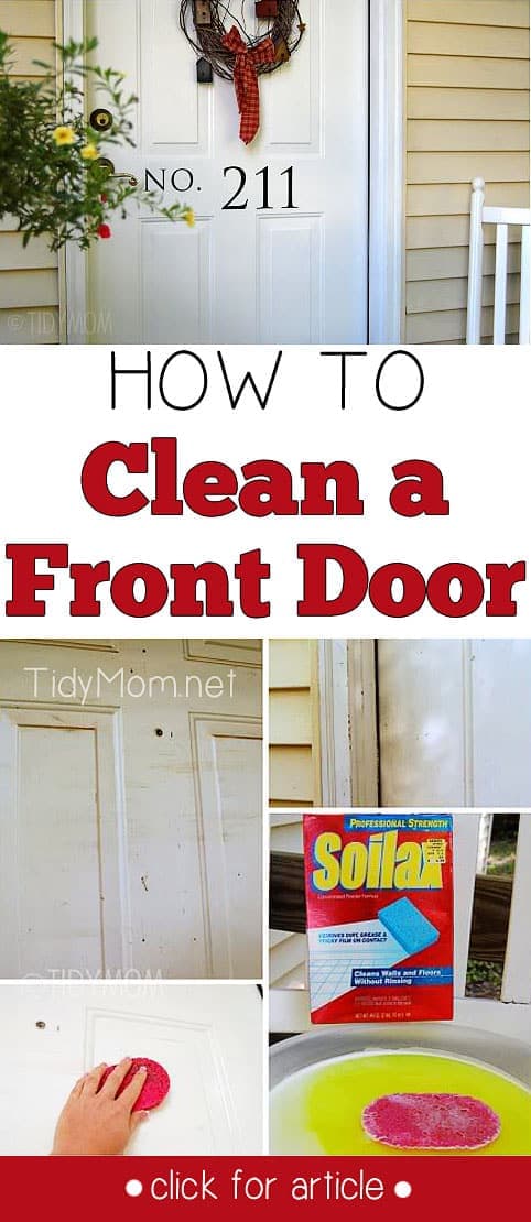 Clean exterior doors invite positive energy and prosperity into the home.  Learn How to Clean a Front Door at TidyMom.net