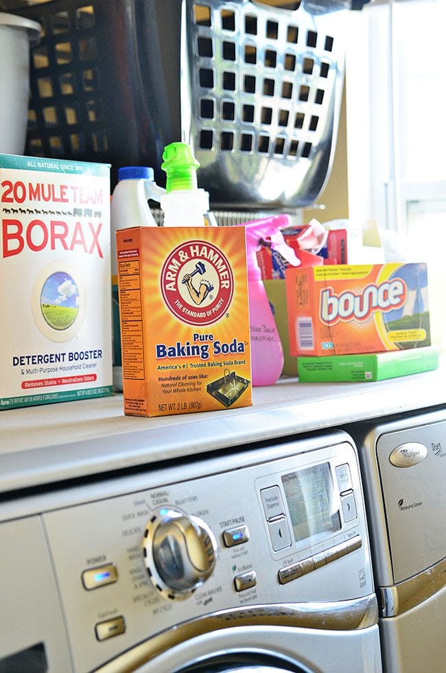 baking soda on top of washing machine