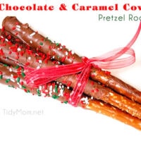 Chocolate & Caramel Covered Pretzel Rods  