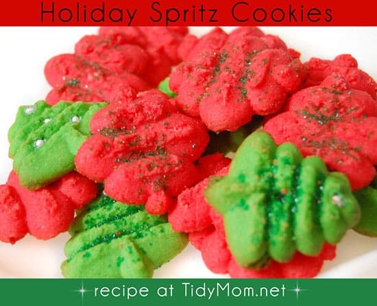 Spritz Cookie Recipe for holiday baking at TidyMom.net