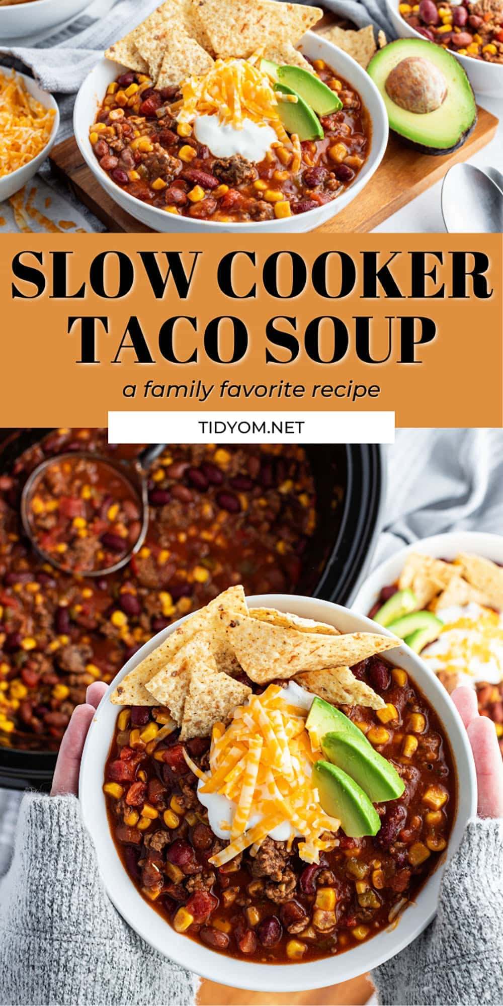 Slow Cooker Taco Soup {VIDEO} - TidyMom®