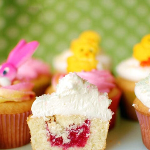 raspberry filled vanilla cupcakes