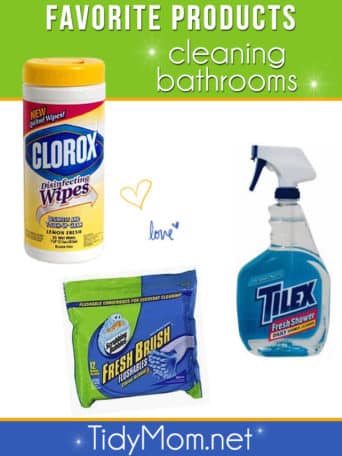 Favorite products for cleaning bathrooms at TidyMom.net