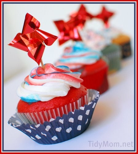 Red White and Blue Cupcakes