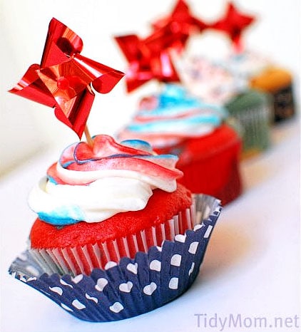 Red White and Blue Cupcakes