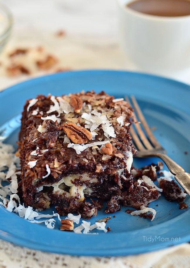 German Chocolate Cake with Broiled Coconut Frosting - Cooking With Carlee