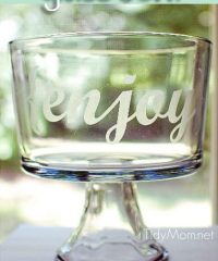 Etched {enjoy} bowl tutorial (great gift idea) at TidyMom.net