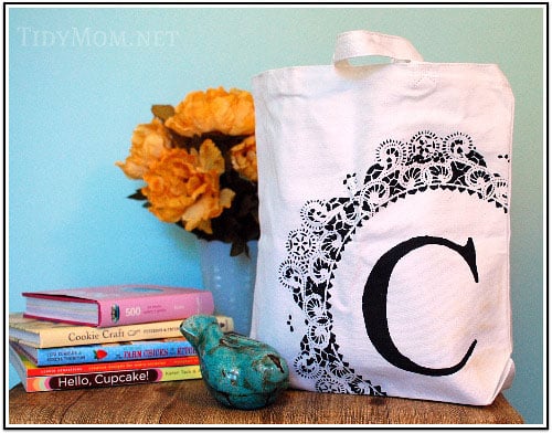  DIY Personalized Halloween Stencil Tote Bag- White