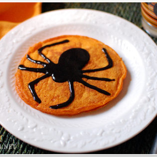 Spider Pumpkin Pancakes
