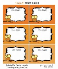 Free Thanksgiving Printable Party Labels featured at TidyMom.net