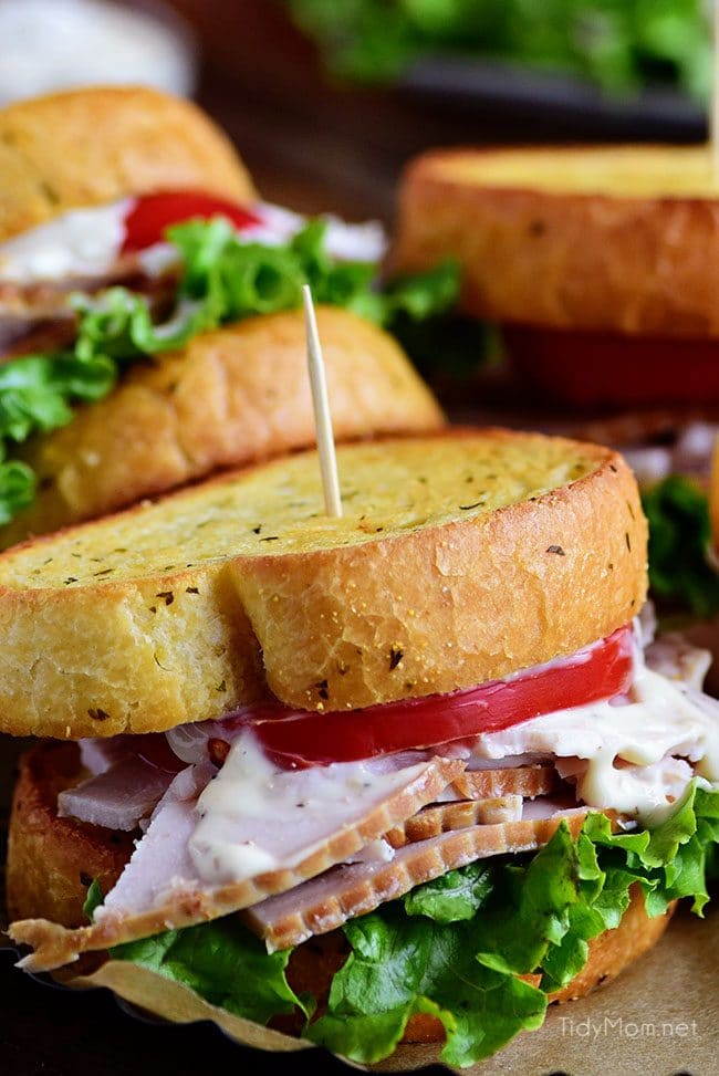 Turkey Caesar Sandwich closeup