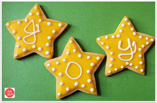 Star cookies with glaze icing
